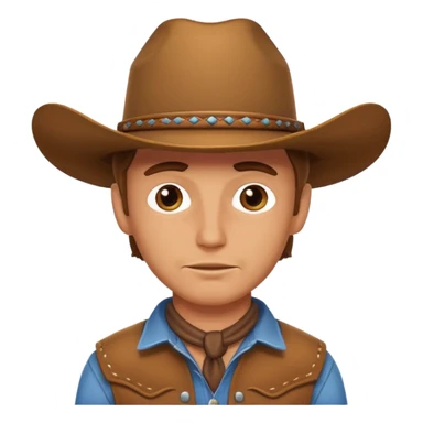 Cowboy man shy sticker