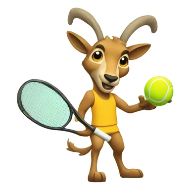 Chamois playing tennis sticker