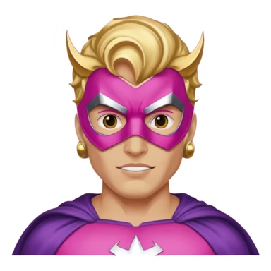 mask wearing man superhero pink with big earrings sticker