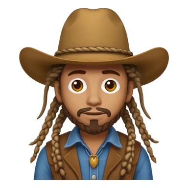 the cowboy emoji with dreadlocks sticker