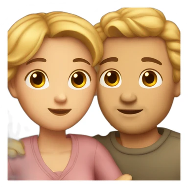 Woman and man cuddling sticker