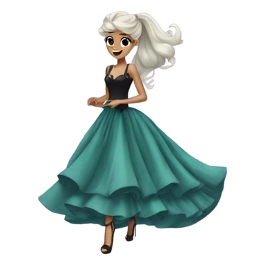 Real Ariana Grande as Galinda from wicked wearing long flowing dress  sticker