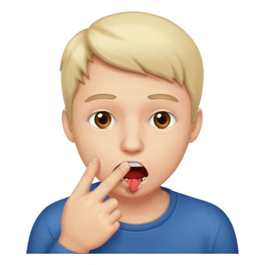 Una carita mordiéndose el dedo  sticker