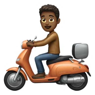 A guy riding a scooter sticker