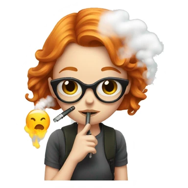 Ginger girl with vape  sticker