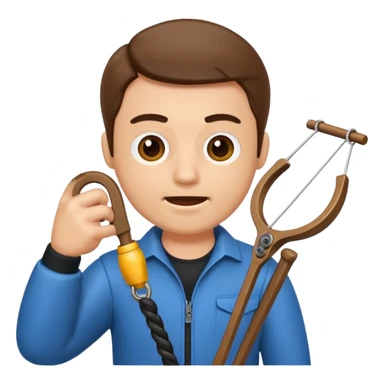 a man holding a slingshot sticker