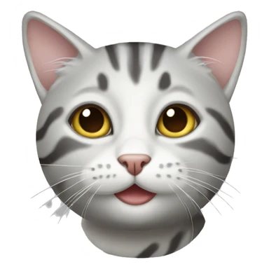 Silver tabby cats food sticker
