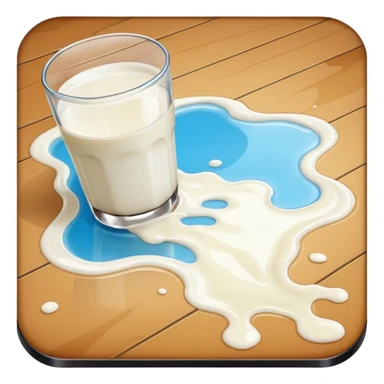 fallen over glass of milk spill on floor sticker