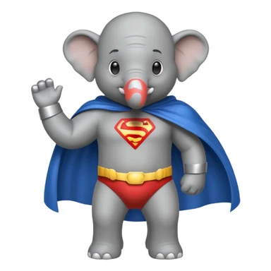 Elephant wearing a super hero cape  sticker