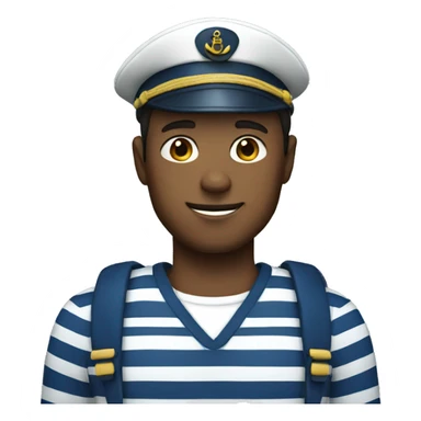 sailor in blue and white striped shirt sticker