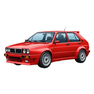 Please make an emoji of a Lancia delta hf integrale 8v fully stock make it as realistic as possible sticker