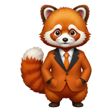 red panda with laywer hair sticker