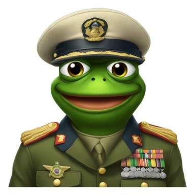 pepe wearing a military outfit sticker