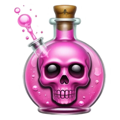 glitter toxic pink potion with dead symbol
 sticker