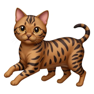 Cute dark bengal cat running sticker
