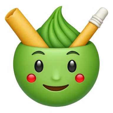 a joint in emoji iphone style please, without face, like a cogarrette but in green sticker