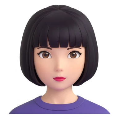 short bob haircut wig sticker