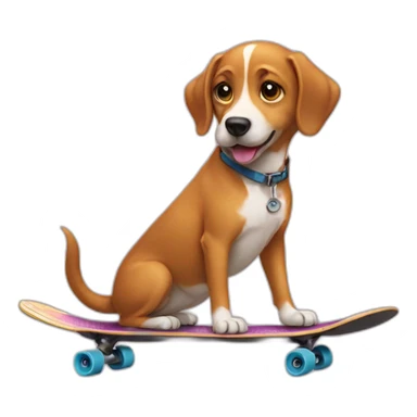 a dog on skateboard sticker