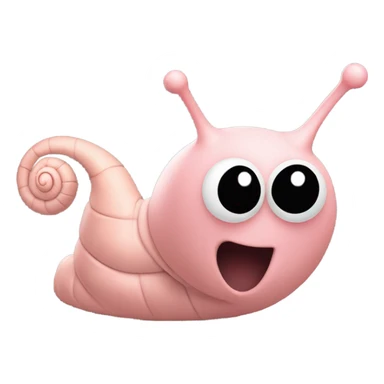 Snail is designed to look like she is made of light pink molding clay. She has black antennae and a simple face consisting of a pair of tiny black eyes and a smiling black mouth. Her shell is swirled on the inside. sticker