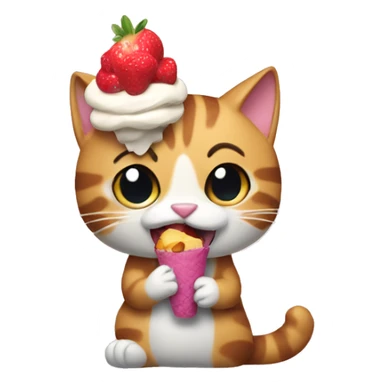 Gato comiendo un helado sticker