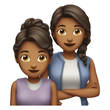 a girl and a mom set emoji sticker