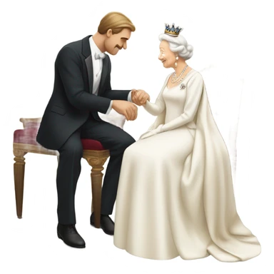 Man bowing to queen  sticker