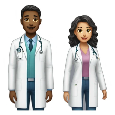 Young Neurologist and gynecologist in love sticker