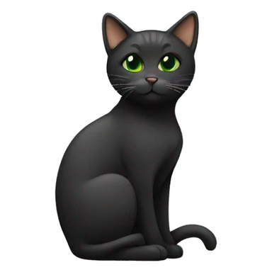 cat half black half brown with green eyes and a heart on the back sticker