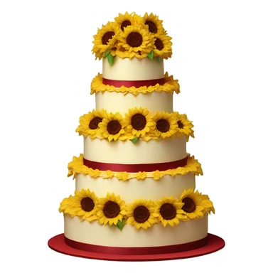 a wedding cake that is filled with sunflowers and roses  sticker