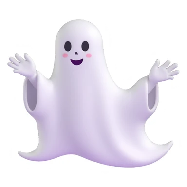 cute white ghost waving sticker