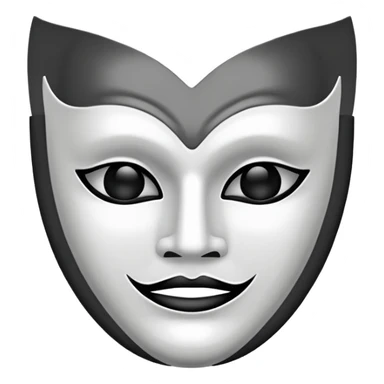 Create this emoji : 🎭 but in White and black and gray sticker