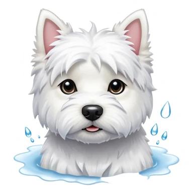 West Highland White Terrier with raindrops sticker