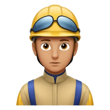 horse jockey male face sticker
