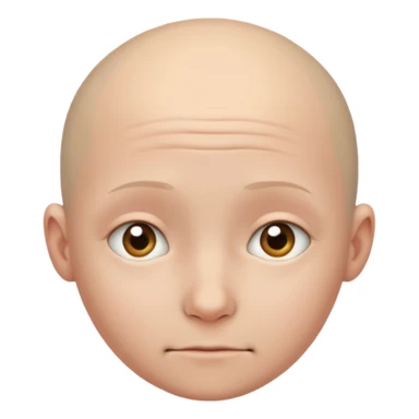 shy no hair circle face  sticker