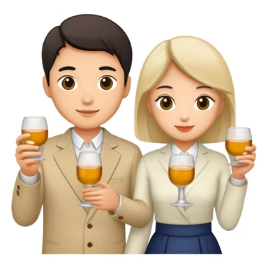 Two of them are holding soju cups in their hands sticker