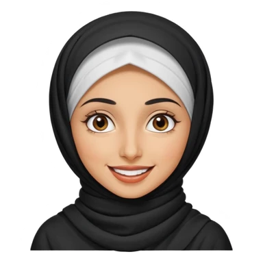 30 year old iranian woman short curly black hair, big brown eyes, tanned skin, big smile, white teeth, pretty sticker