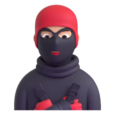 robber in a red ski mask sticker