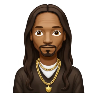 Snoop Dogg with dark brown long hair sticker