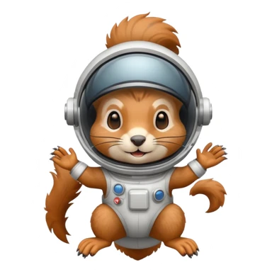 squirrel in an astronaut helmet floating sticker