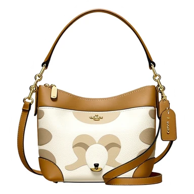 Coach Women's Hadley Mini Crossbody Bag in Pebbled Leather white beige
 sticker