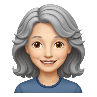 Femme 53 ans cheveux gris ondulés  sticker