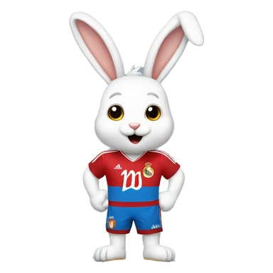un lapin avec le maillot du réal madrid  sticker