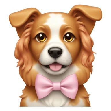 ginger dog with light pink bow  sticker