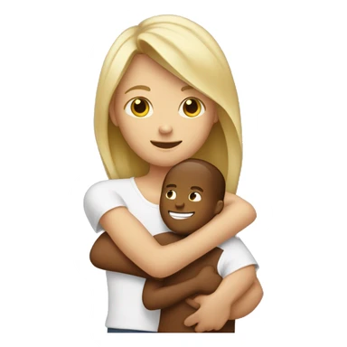 Blonde tan girl hugging brown haired tall boy sticker