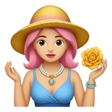 Rosa mujer comprando collares de concha marina 🐚  sticker