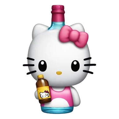 Hello kitty sobbing tears with alcohol hello kitty sticker