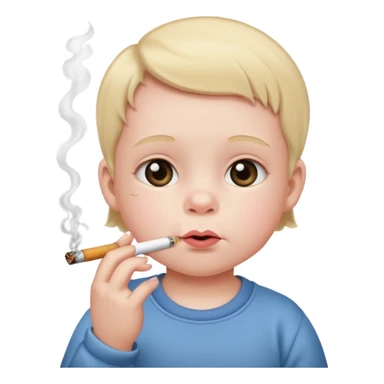 Baby smoking a cigarette sticker