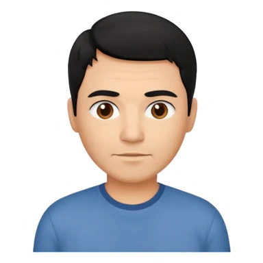 great job, now i would like a middle aged dark brown person with black hair on head in casual shirt sticker