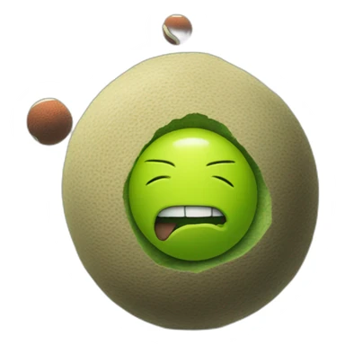 A gigant wustrell with two tennis ball sticker