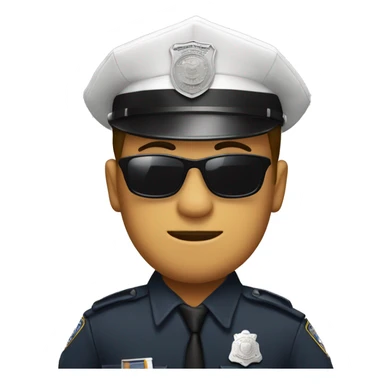 White Police officer wearing sunglasses  sticker
